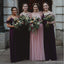 Simple Purple A-line Cold Shoulder Cheap Long Bridesmaid Dresses Online,WG1319
