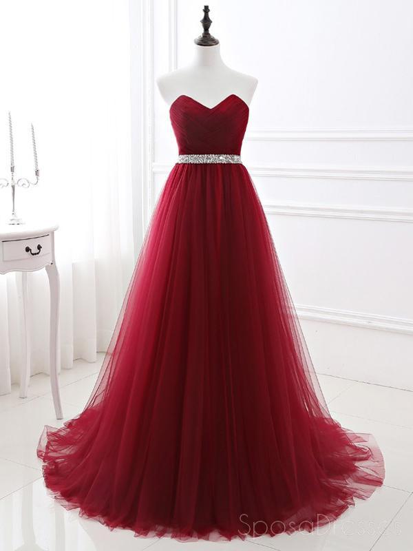 Sweetheart Red A-line Simple Long Evening Prom Dresses, Sparkly Sweet SposaDresses Sweetheart Red A-line Simple Long Evening Prom Dresses, Sparkly Sweet SposaDresses