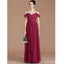 Chiffon Dark Red Spaghetti Straps Long Cheap Bridesmaid Dresses Online, WG676 - US0 / As Picture