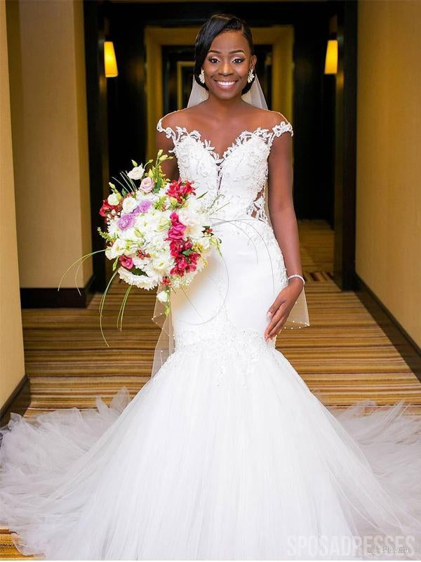 Cap Sleeves Lace Mermaid Cheap Wedding Dresses, Cheap Wedding Gown, WD SposaDresses Cap Sleeves Lace Mermaid Cheap Wedding Dresses, Cheap Wedding Gown, WD SposaDresses