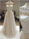 Long Ivory Prom Dresses, Charming Beaded Wedding Dresses, Tulle Prom Dresses, WD0126