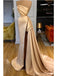 Champagne Mermaid Sweetheart High Slit Cheap Long Prom Dresses,12866