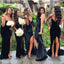 Sexy Black Sweetheart Side Slit Sleeveless Cheap Long Bridesmaid Dresses Online, WG943