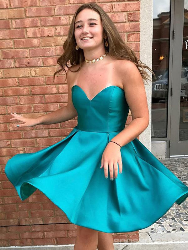 Cute Simple Sweetheart Teal Cheap Homecoming Dresses 2018, CM474 SposaDresses Cute Simple Sweetheart Teal Cheap Homecoming Dresses 2018, CM474 SposaDresses