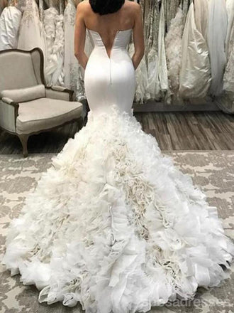 Popular Strapless Scoop Neck Mermaid Wedding Dresses Online, WD405