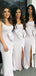 Scoop Side Slit Mermaid Cheap Long Simple Bridesmaid Dresses Online,WG723