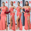 Mismatched Coral Mermaid Cheap Bridesmaid Dresses Online, WG1082