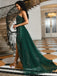 Sexy Green Mermaid Sweetheart High Slit Cheap Long Prom Dresses,13075