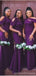 Unique Purple Mermaid One Shoulder Cheap Long Bridesmaid Dresses Online,WG1190