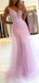 Light Purple Mermaid V-neck Long Prom Dresses,Evening Dresses,13094