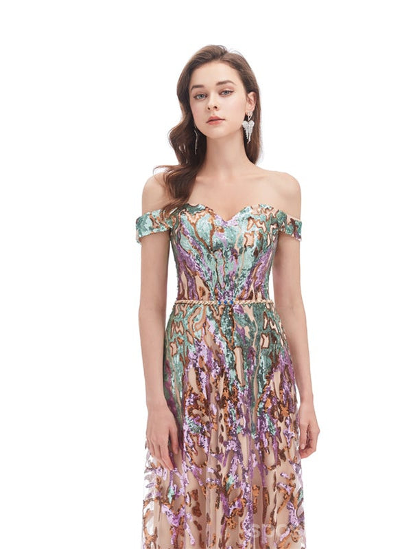 Off Shoulder A-line Strapless Cheap Long Prom Dresses Online, Dance Dresses,12784