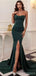 Dark Green Mermaid Sweetheart Side Slit Long Prom Dresses Online,12785