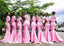 Pink Mermaid Off Shoulder Cheap Long Bridesmaid Dresses Online,WG1203