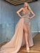 Gorgeous Sheath V-neck Side Slit Maxi Long Prom Dresses,13183