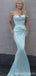 Sexy Mermaid Strapless Sweetheart High Slit Maxi Long Prom Dresses,13254