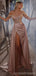 Elegant Sheath High Slit Off Shoulder Maxi Long Prom Dresses,13202