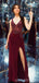 Sexy Sheath V-neck High Slit Maxi Long Prom Dresses,Evening Dresses,13172