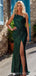 Sexy Green Mermaid One Shoulder Maxi Long Prom Dresses,Evening Dresses,13166