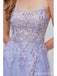 Purple A-line Spaghetti Straps Side Slit Cheap Long Prom Dresses,12987