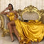 Gold Mermaid Sweetheart High Slit Cheap Long Prom Dresses Online,12907