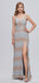 Sexy Mermaid Spaghetti Straps Side Slit V-neck Cheap Prom Dresses,12989