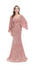 Dusty Rose Mermaid 3/4 Sleeves Long Prom Dresses Online,Evening Party Dresses,12768