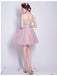 Pink V-neck Short Homecoming Dresses,Cheap Short Prom Dresses,CM925