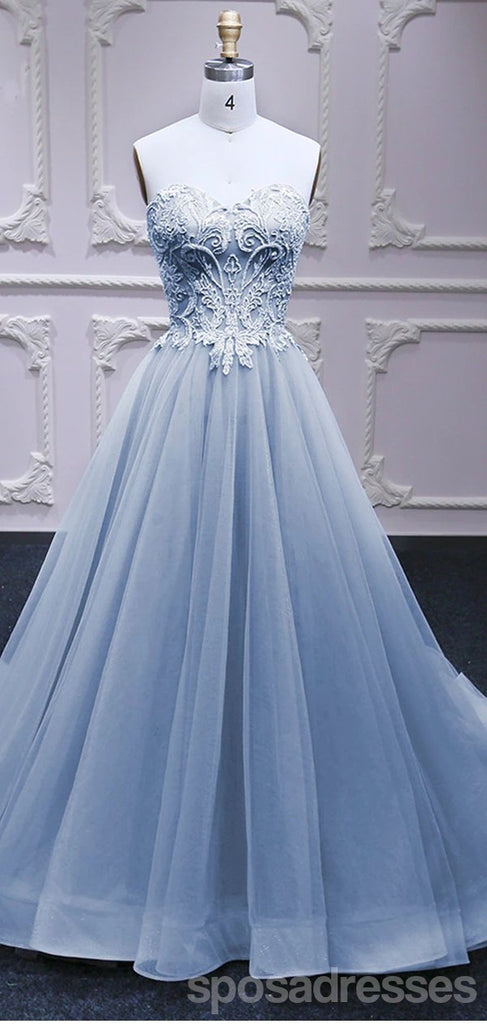 Blue Sweetheart A-line Long Party Prom Dresses Online,Dance Dresses, 12567