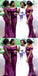 Purple Mermaid Off Shoulder Cheap Long Bridesmaid Dresses,WG1460