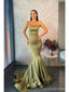 Sage Mermaid Spaghetti Straps Cheap Long Prom Dresses Online,12846