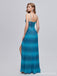 Blue Mermaid Spaghetti Straps Side Slit V-neck Cheap Prom Dresses,12990