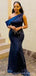 Blue One Shoulder Mermaid Cheap Long Bridesmaid Dresses Online,WG1666