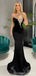 Black Mermaid One Shoulder Cheap Long Prom Dresses,Evening Party Dresses,12931