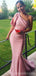 Elegant Pink Mermaid One Shoulder Maxi Long Prom Dresses,Evening Dresses,13129