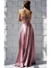 Elegant Pink A-line Side Slit Cheap Long Prom Dresses Online,13048