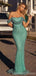 Sexy Mermaid Green Off Shoulder Maxi Long Prom Dresses,Evening Dresses,13220