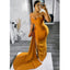 Yellow Mermaid Sweetheart  Side Slit Cheap Long Bridesmaid Dresses,WG1482