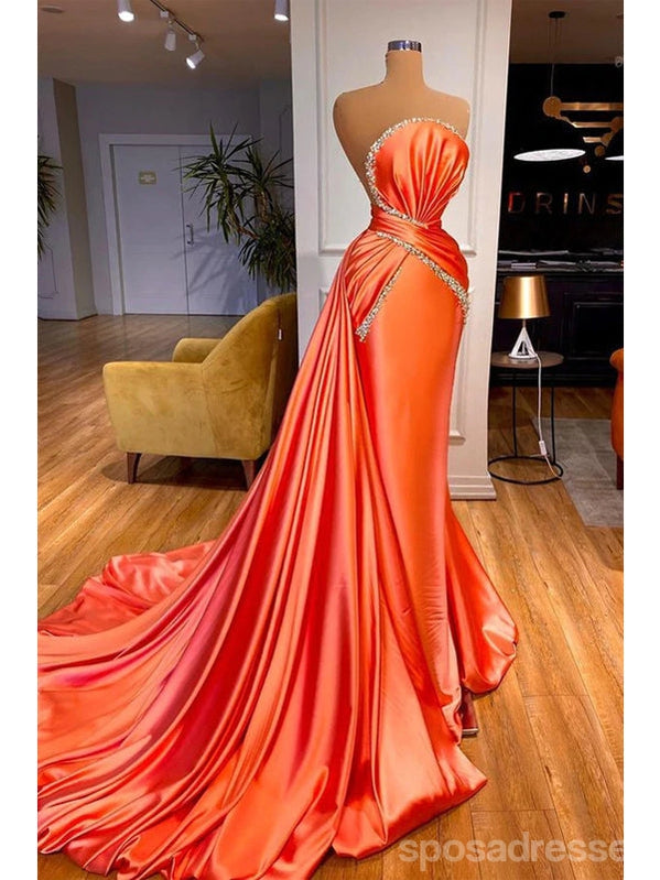 Orange Mermaid Sweetheart Cheap Long Prom Dresses,Evening Party Dresses,12894