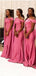 Dusty Pink Mermaid Off Shoulder Cheap Long Bridesmaid Dresses,WG1364