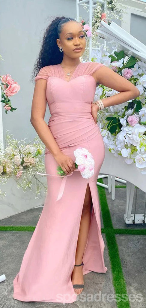 Newest Pink Mermaid Cheap Long Bridesmaid Dresses Online,WG1644
