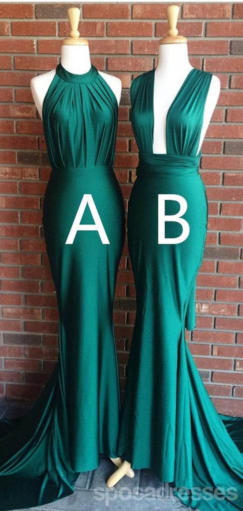 Mismatched Green Mermaid Cheap Long Bridesmaid Dresses Online,WG1317