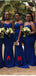 Mismatched Royal Blue Mermaid Cheap Long Bridesmaid Dresses,WG1323