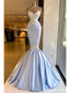 Blue Mermaid One Shoulder Cheap Long Prom Dresses Online,12883