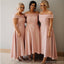 Pink A-line Off Shoulder Cheap Short Bridesmaid Dresses Online,WG1223