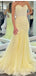 Yellow Mermaid Sweetheart Long Prom Dresses,Evening Dresses,13088