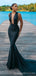 Sexy Black Mermaid Deep V-neck Maxi Long Prom Dresses,Evening Dresses,13108