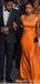 Orange Mermaid Square Neck Cheap Long Bridesmaid Dresses Online,WG1210