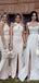 Champagne Mermaid Halter Side Slit Cheap Long Bridesmaid Dresses,WG1331