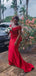 Red Mermaid Off Shoulder Cheap Long Bridesmaid Dresses,WG1497