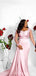 Pink Mermaid Long Sleeves Cheap Long Prom Dresses Online,12910